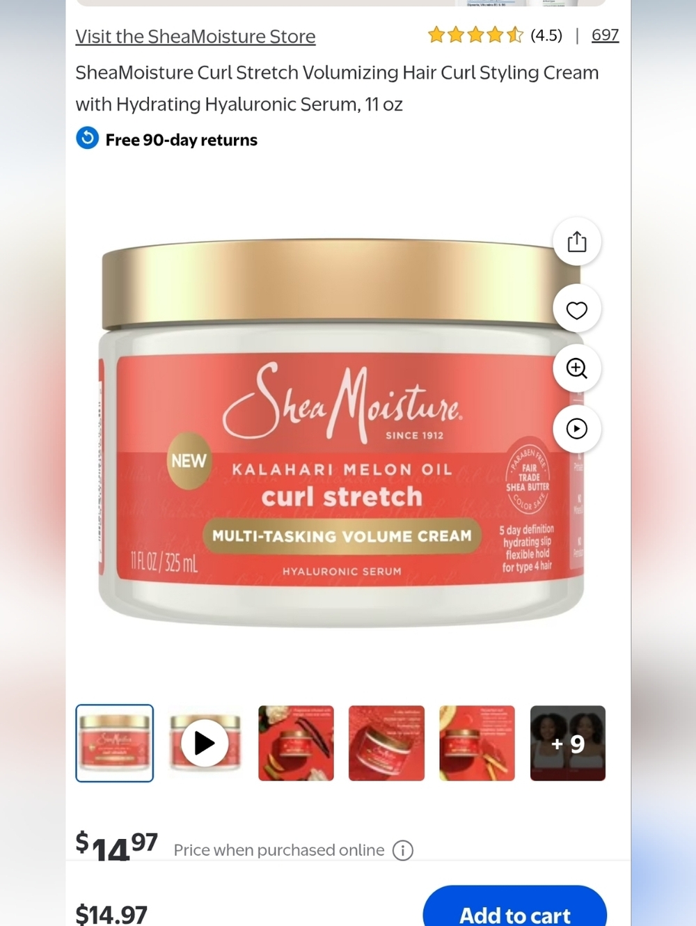 3 For $15 Shea Moisture Coral and Gold Curl Stretch Multi-Tasking Volume Cream